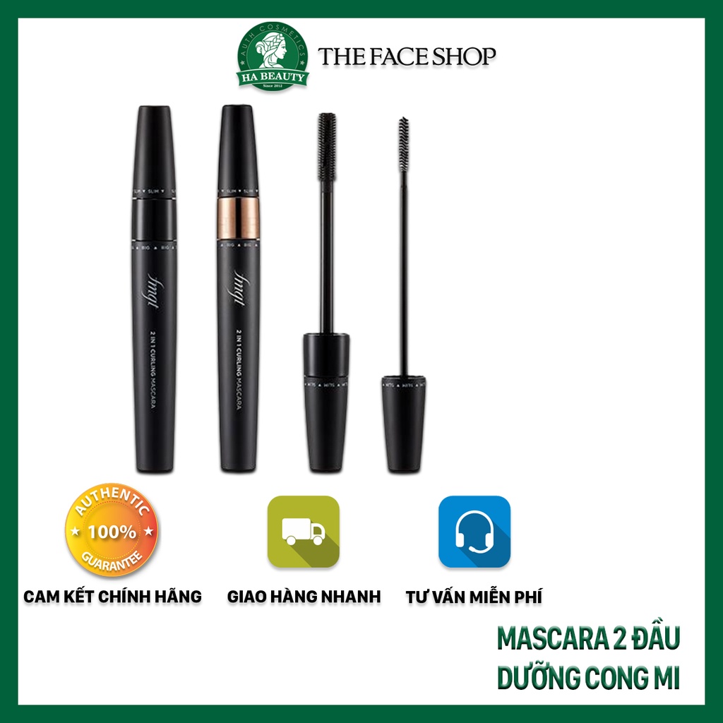 Mascara dưỡng cong mi 2 đầu The Face Shop 2 in 1 Curling Mascara 8.5g