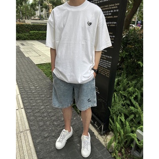 JEAN SHORTS Big Kid blue - quần short jean cạp thun ống rộng CHUỘT TRẮNG