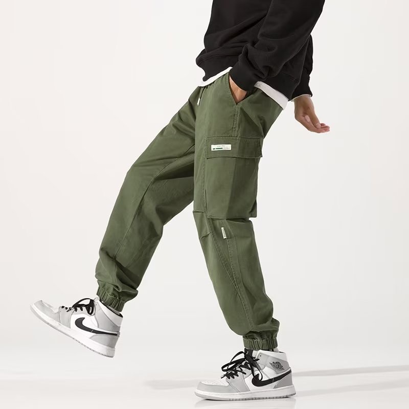 Quần Dài Dáng Suông Rộng Lưng Thun Phối Túi Chống Mòn Phong Cách Nhật Bản Thời Trang Cho Nam Size M-3XL