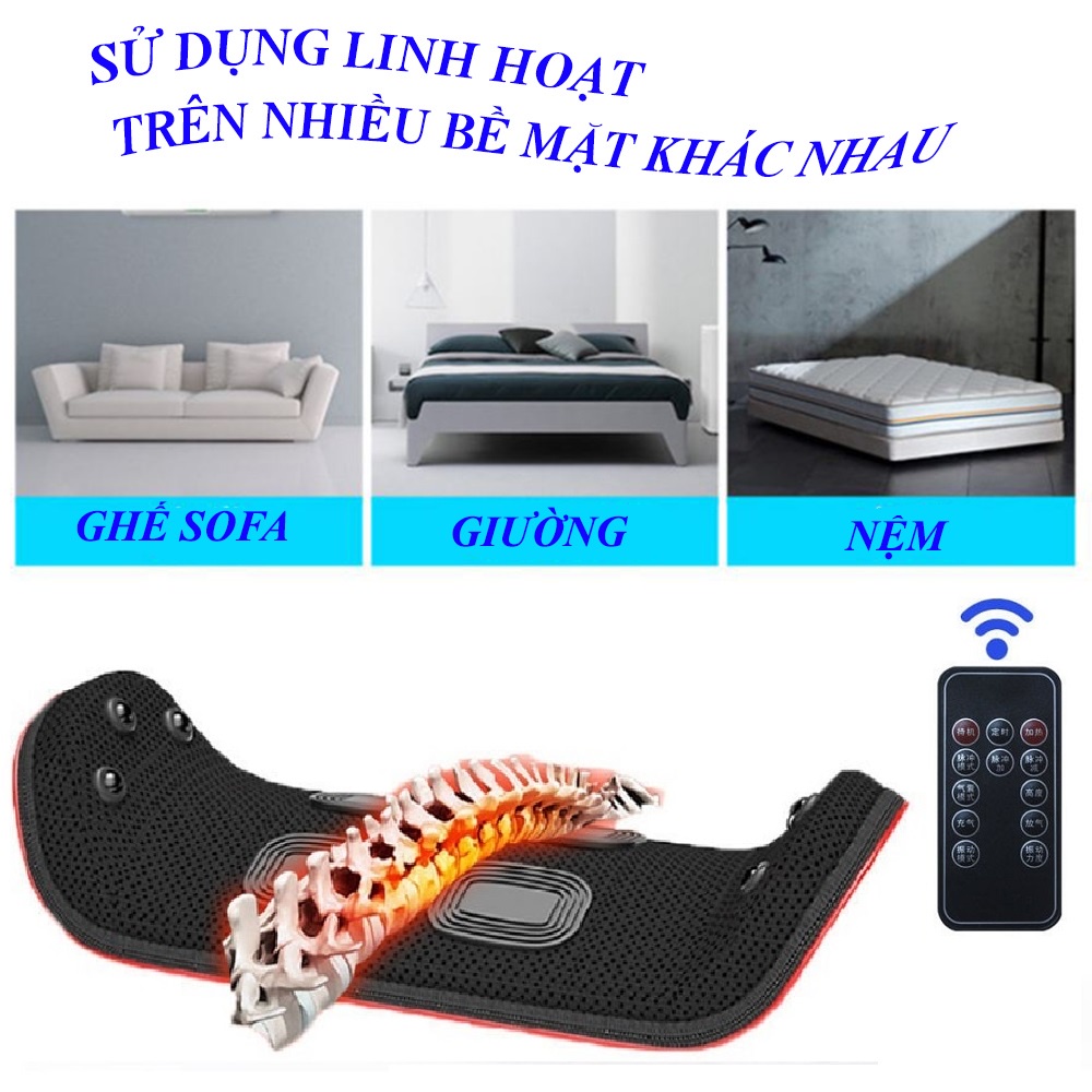 Máy massage lưng, cột sống điện rung có điều khiển, sưởi ấm hồng ngoại - Máy Massage Lưng Giúp Giảm Đau Lưng Dưới