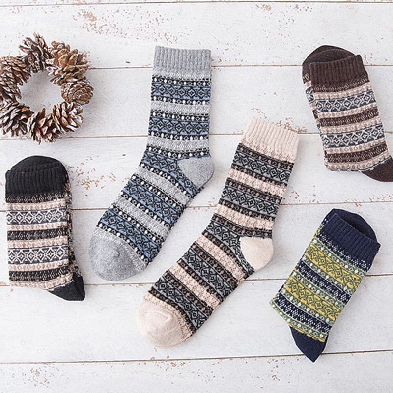 [TonaShoe] Tất Thổ Cẩm Vintage Cổ Cao Đủ Màu M8