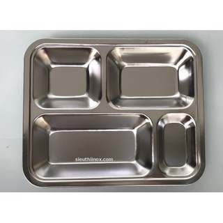 Khay cơm inox 4 ngăn, inox 201