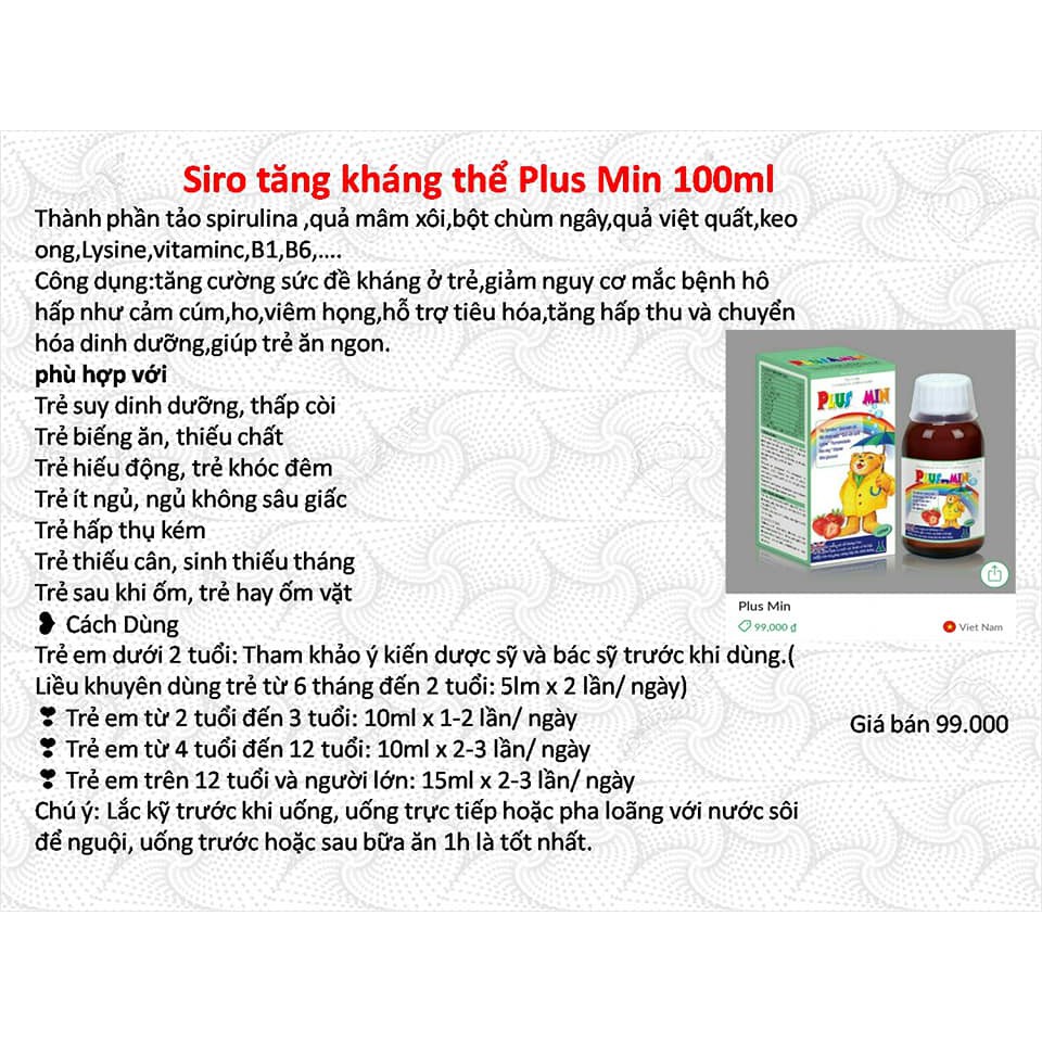 SIRO TĂNG SỨC ĐỀ KHÁNG PLUSMIN