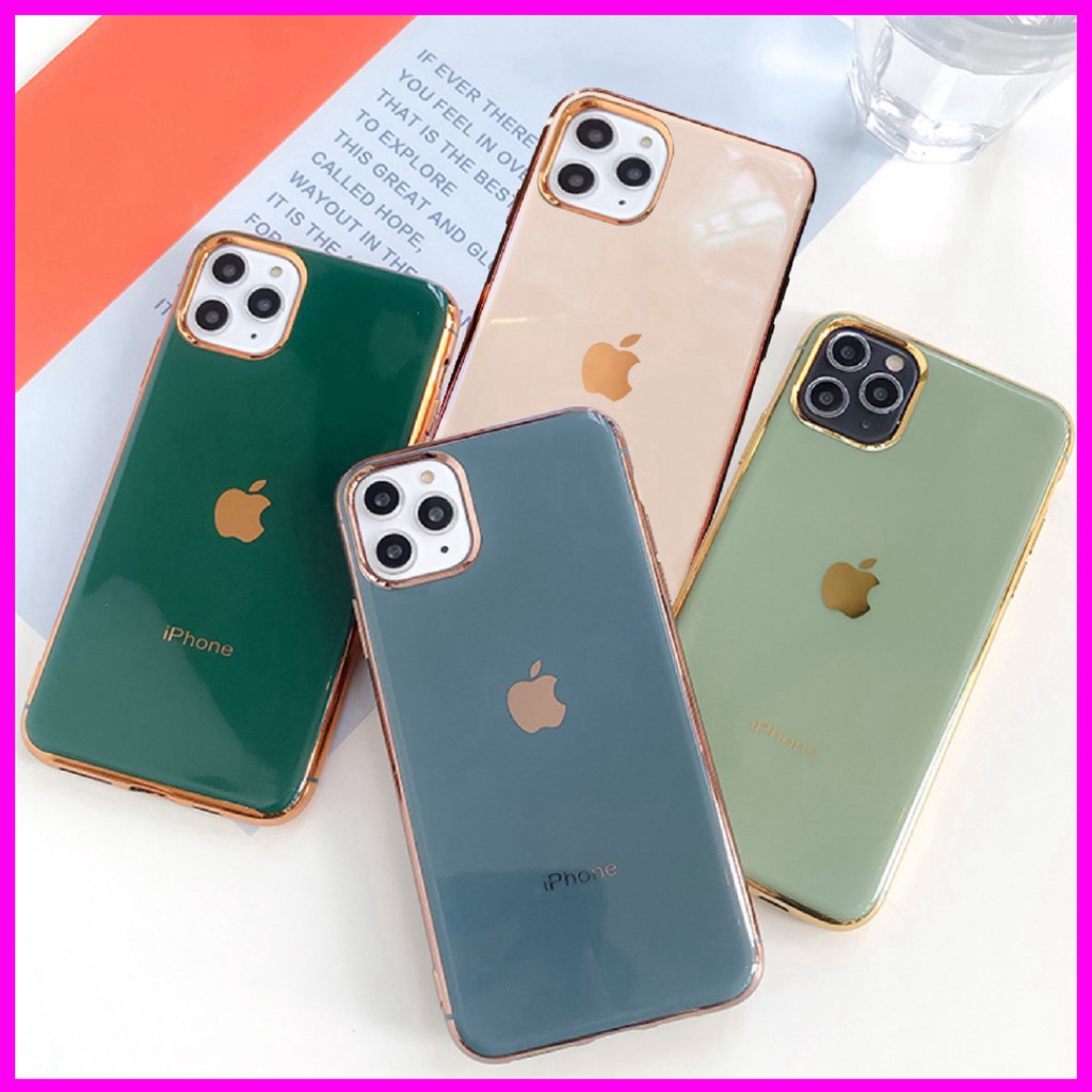 Ốp iphone - Ốp lưng Logo táo viền vàng 5/5s/6/6s/6plus/6s plus/7/8/7plus/8plus/x/xs/xs max/11/11pro max -NGOC LINHMOBILE