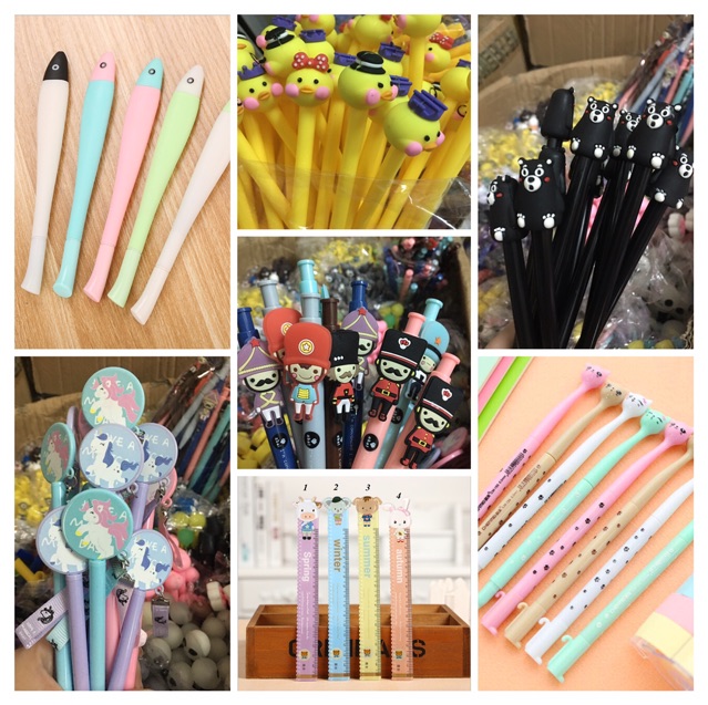 Set 20 bút hoạt hình tặng kèm túi zip