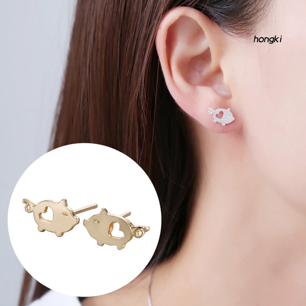 Hoa Tai Hợp Kim Hình Chú Heo Dễ Thương Thời Trang Cho Nữ