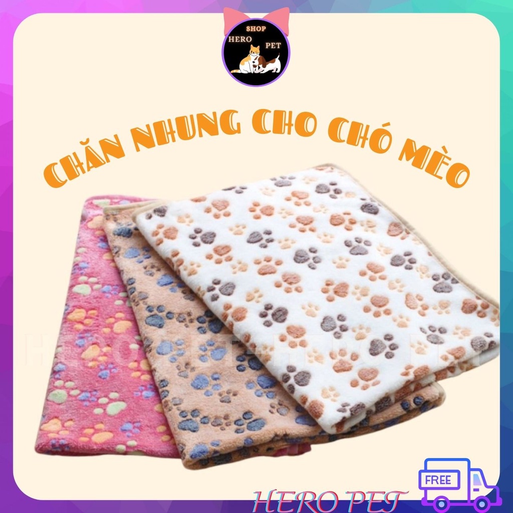 [Mã 44FMCGSALE1 giảm 10% đơn 250K] Chăn Nhung Cho Chó Mèo, Mền Cho Chó Mèo Cao Cấp, Mềm Mại Phù Hợp Với Mọi Thú Cưng