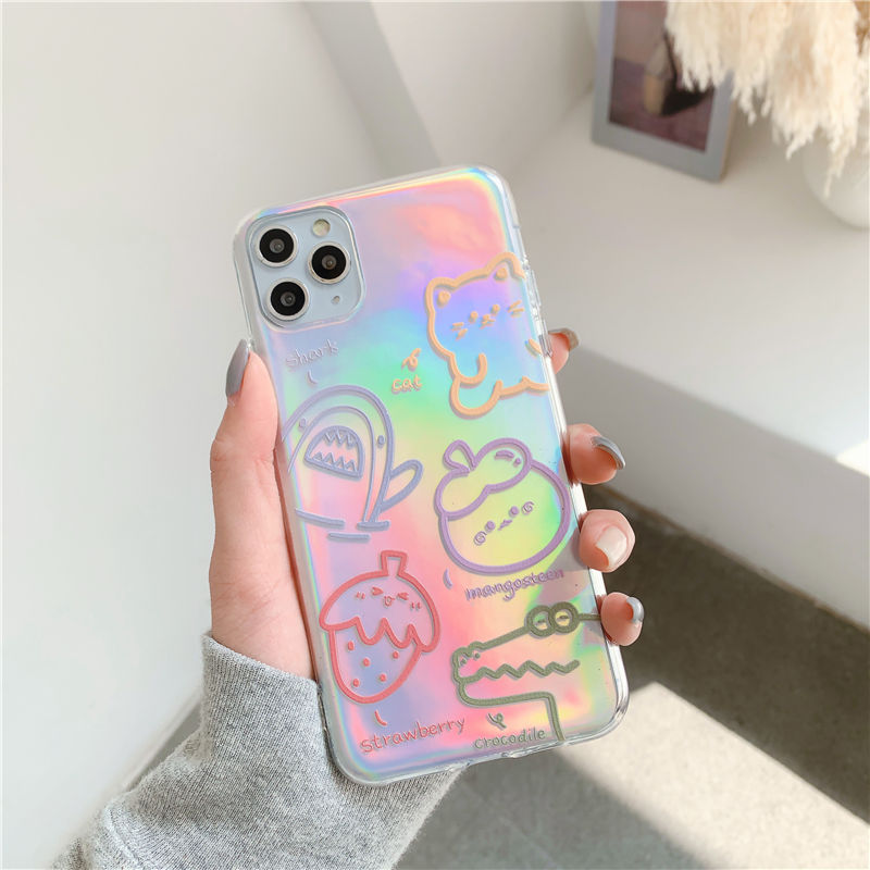 Ốp điện thoại silicone trong suốt họa tiết đa dạng thời trang thích hợp cho Iphone 11pro X Se2 Xr 7 8plus Xsmax 6s