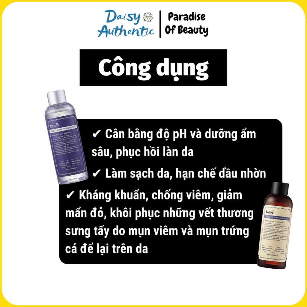 [HCM] Nước hoa hồng Dear Klairs Supple Preparation Toner 180ml
