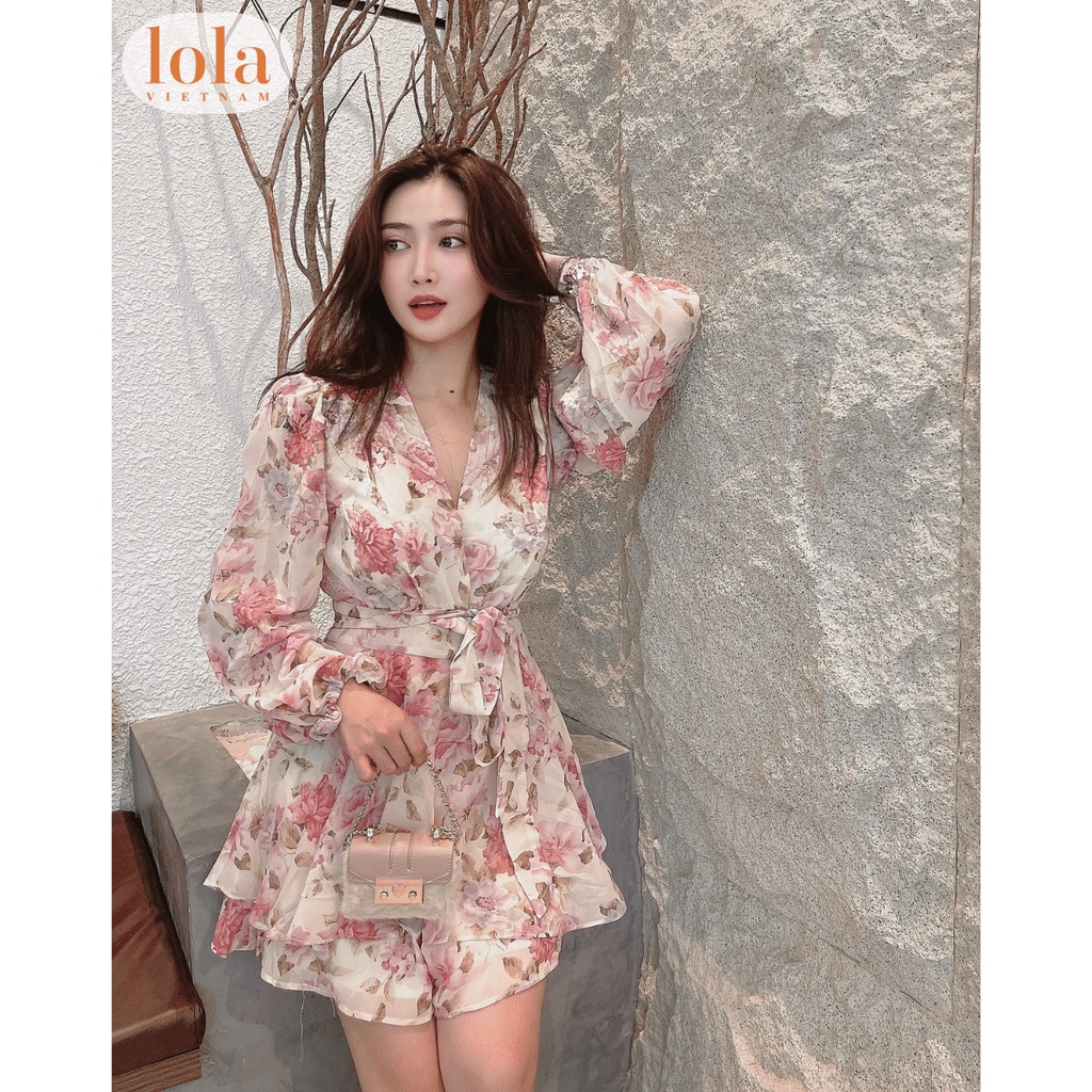 Bộ Jum Đồ Nữ Ngắn LOLA VIETNAM Jumpsuit Hoa Nhí Xòe Hai Tầng Thiết Kế Dài Tay Công Chúa Sang Chảnh DA10