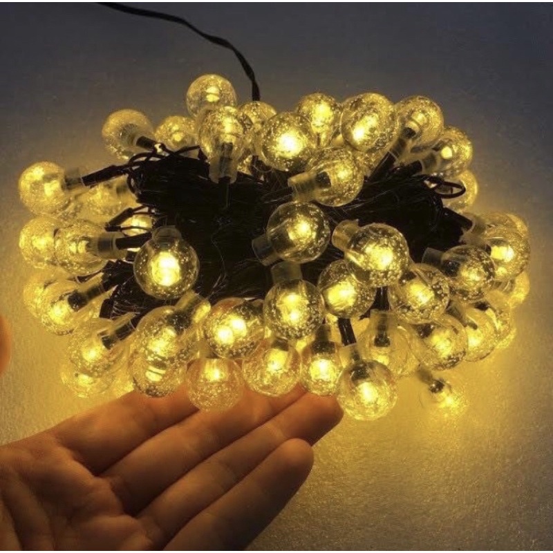 [ 1 bộ 9-10 mét ] Dây đèn led bi bọt biển trang trí đẹp Tết 2022 - Màu vàng/full màu. Sẵn phích cắm. Nguồn 220V
