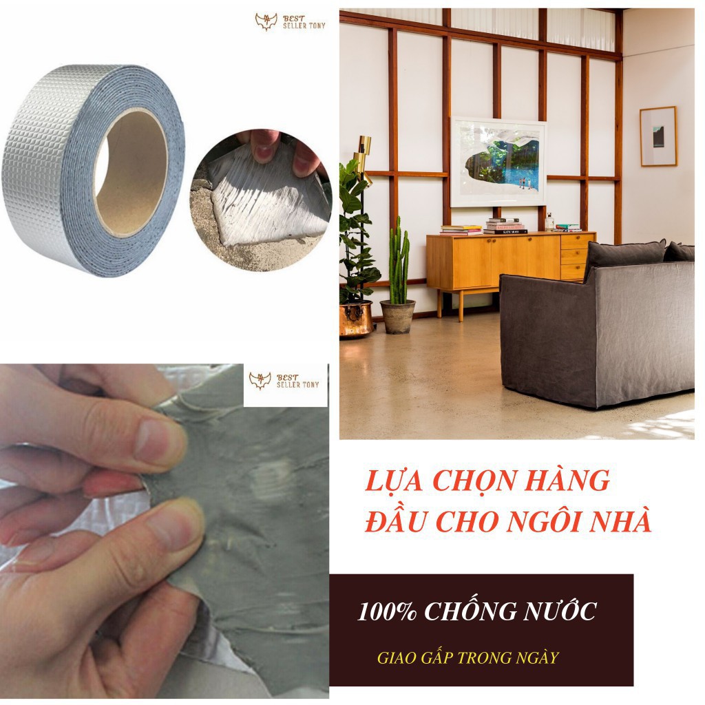 Băng Keo Siêu Dính Chống Thấm Và Chịu Nhiệt Waterproof BUTYL Chính Hãng Nhật Bản