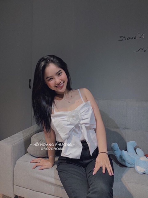 [Mã FAMAYWA giảm 10K đơn 50K] ÁO HAI DÂY NƠ ĐÍNH HOA | BigBuy360 - bigbuy360.vn