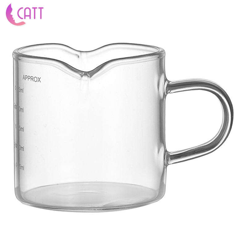 1 [Dadada1] Set 2 Cốc Thủy Tinh Đong Sữa Cà Phê Trà Có Tay Cầm