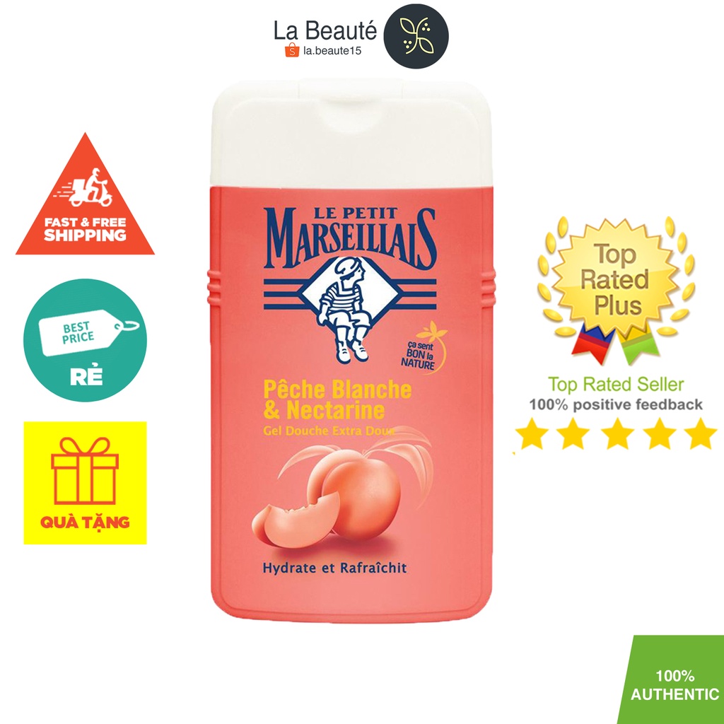 Le Petit Marseillais Pêche Blanche Nectarine - Sữa Tắm Dạng Gel Hương Quả Đào 250ml