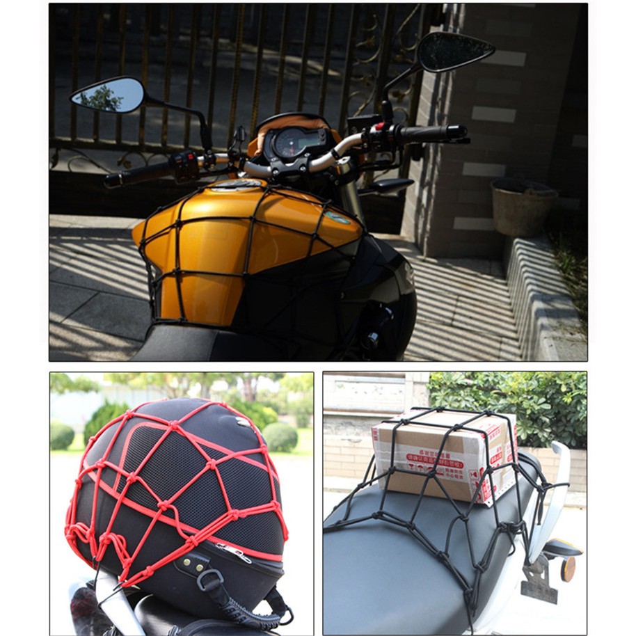 Lưới ràng buộc hàng đồ xe máy và hành lý xe máy, xe mô tô 40x40cm