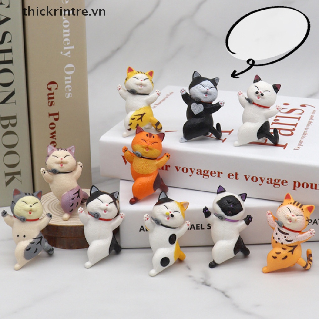 Bộ 10 Mô Hình Mèo May Mắn Dùng Trang Trí