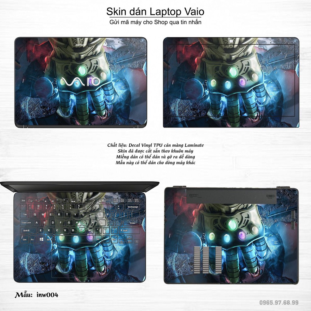 Skin dán Laptop Sony Vaio in hình Inifinity War (inbox mã máy cho Shop)