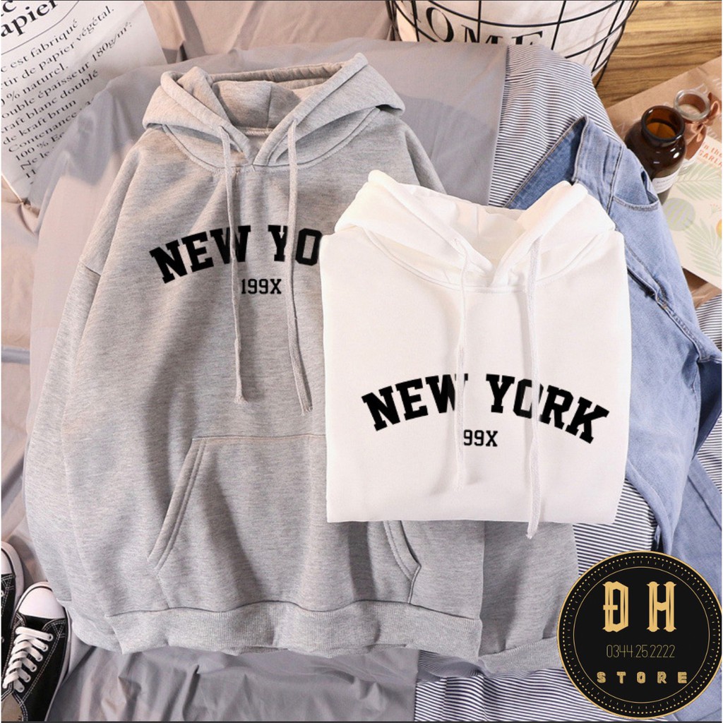 (Mẫu Mới 2021) Áo Hoodie NEW YORK Có Mũ Nam Nữ Chất Nỉ Bông Dày Dặn Form Rộng Unisex- Áo Nỉ Nam Nữ Ulzzang Hoạ Tiết | BigBuy360 - bigbuy360.vn