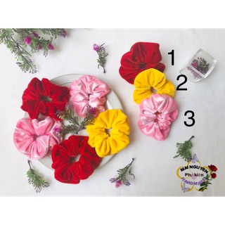 Scrunchie 🌺dây cột tóc vải nhung mịn lắm ạh