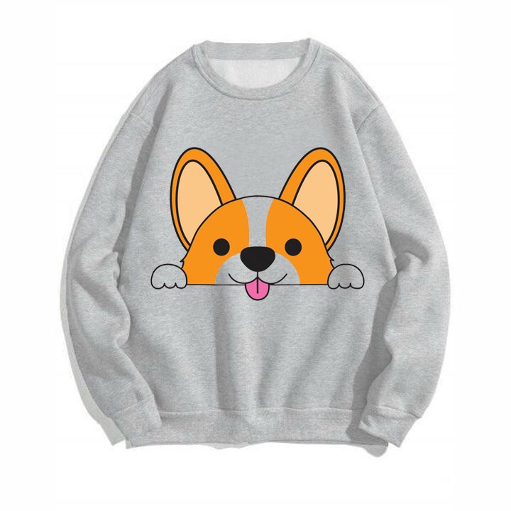 ÁO SWEATER NỈ UNISEX IN HÌNH MẶT CÚN SIÊU DỄ THƯƠNG