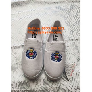 Giày lười asia nữ trắng- giày asia bông lúa nữ màu trắng