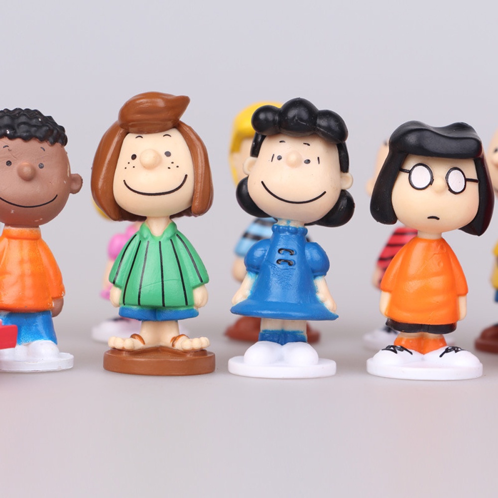 12 Đồ trang trí nhân vật Javier Snoopy bằng pvc dùng trang trí bánh kem