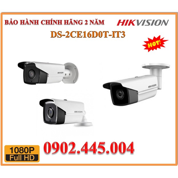 Camera HDTVI Hikvision DS-2CE16D0T-IT3 (2MP) hồng ngoại 40m