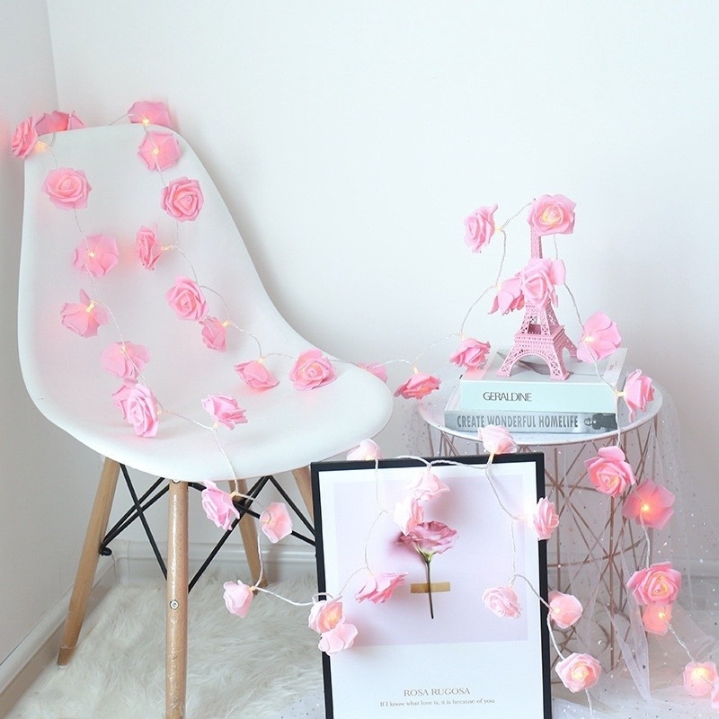 Dây đèn LED trang trí nội thất hình hoa hồng