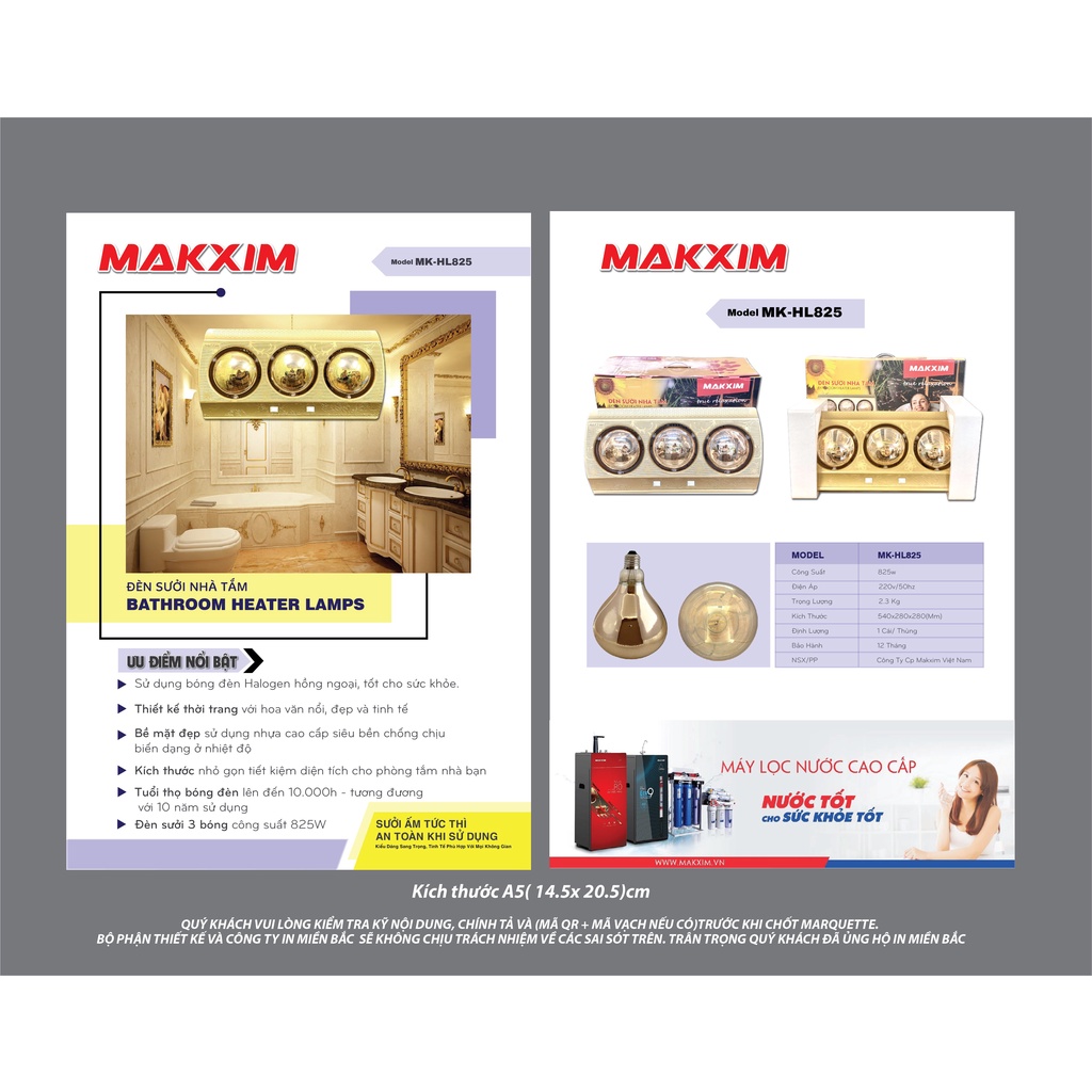 ĐÈN SƯỞI NHÀ TẮM MAKXIM