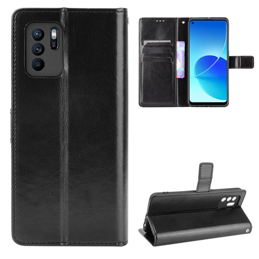 Bao da nắp lật tích hợp ví kèm dây đeo thích hợp cho Oppo Reno 6 Z 5g Reno6 Pro Plus