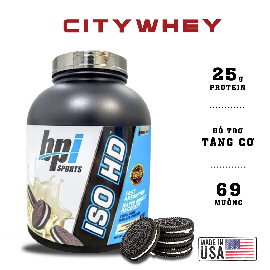 WHEY PROTEIN BPI ISO HD 5LBS,SỮA ĐẠM TĂNG CƠ TINH KHIẾT VỊ NGON - HÀNG MỸ