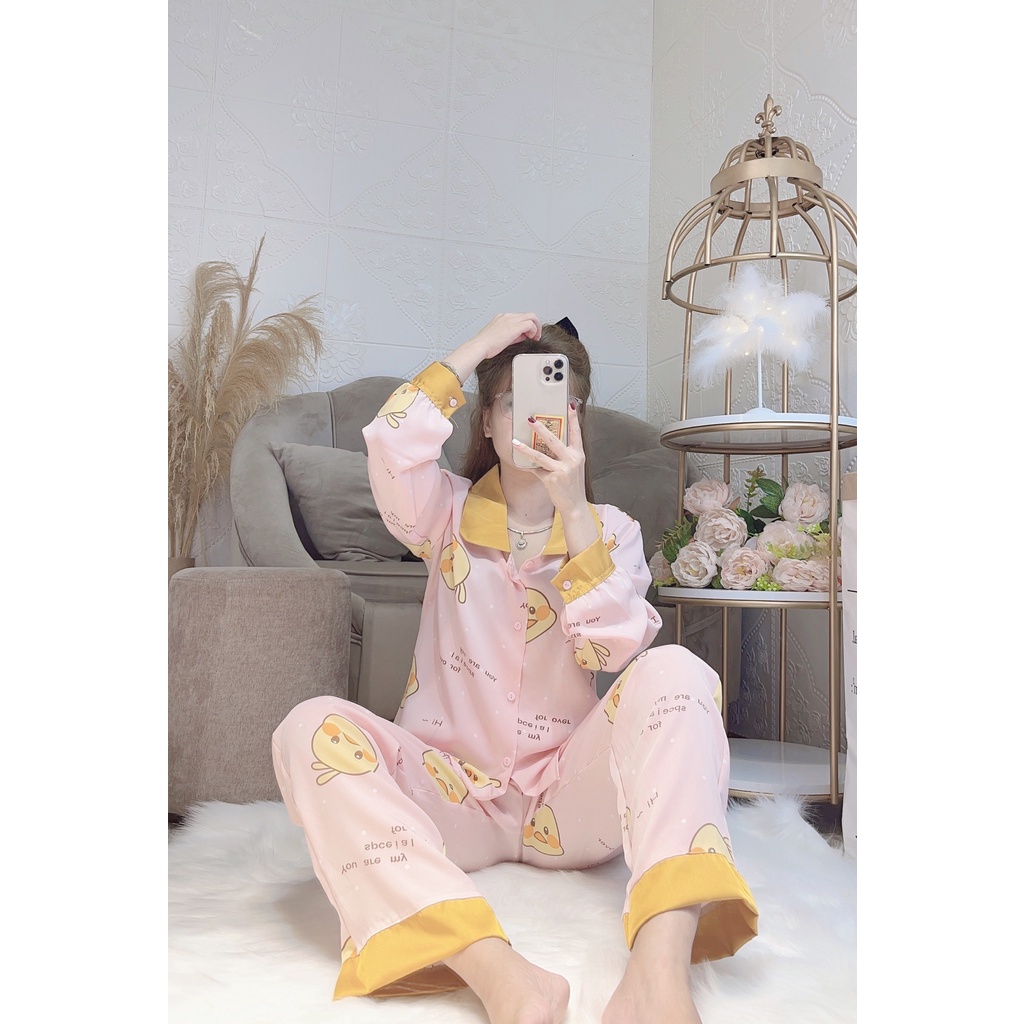Bộ Ngủ, Bộ pijama HÀNG CHUẨN tay dài quần dài Lụa Mango mềm mịn , thoáng mát