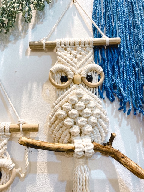 Cú mèo macrame trang trí