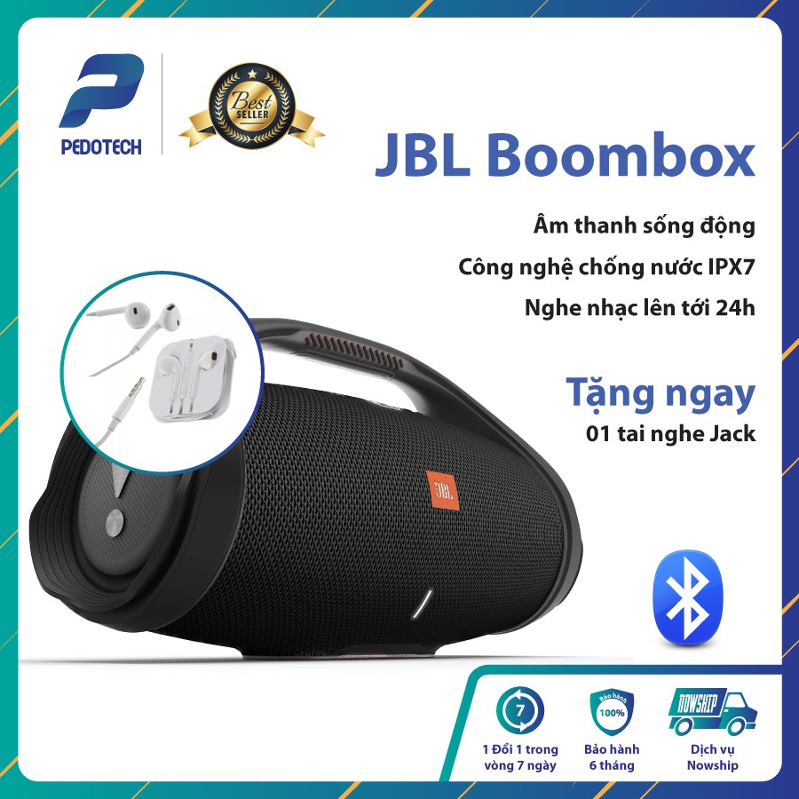 Loa bluetooth JBL Boombox ÂM THANH SỐNG ĐỘNG nghe nhạc khủng lên tới 24h, chống thấm nước, BẢO HÀNH 6 THÁNG