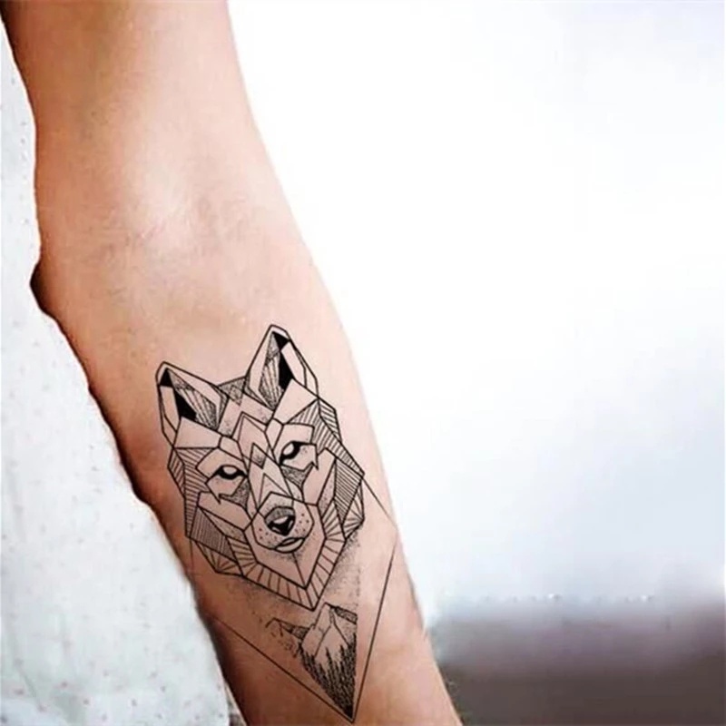 [Hàng mới về] Hình xăm dán tạm thời chống nước hình sói đen cá tính