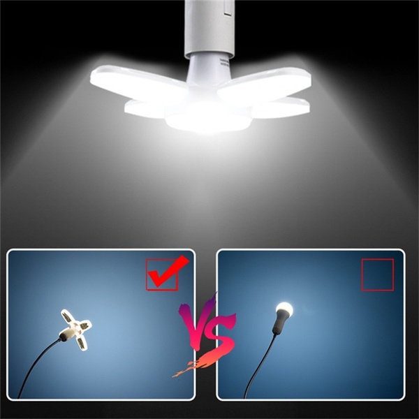 Bóng đèn LED 28W E27 Bóng đèn quạt gấp AC 110V 220V Đèn LED nhỏ có thể gập lại Đèn UFO 360 độ Đèn LED 85-265V Đèn chiếu điểm