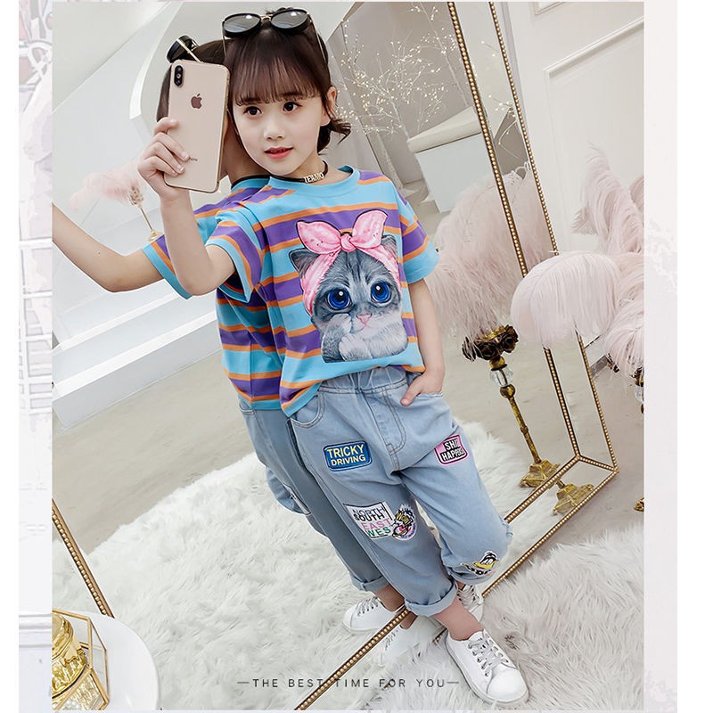 Set 2 Món Áo Thun Tay Ngắn In Hình Ootd Dễ Thương Thời Trang Mùa Hè 2023 Cho Bé Gái Từ 3-4 - 5-6 - 7-8 - 9-10 - 11-12 Tuổi Ternoon Ternoon