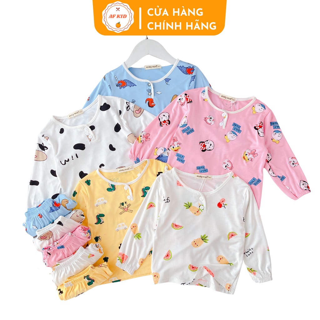 Bộ quần áo trẻ em 6-19kg dài tay Minky Mom Trang trại cho bé trai bé gái, vải lạnh cao cấp siêu co giãn, mềm mịn
