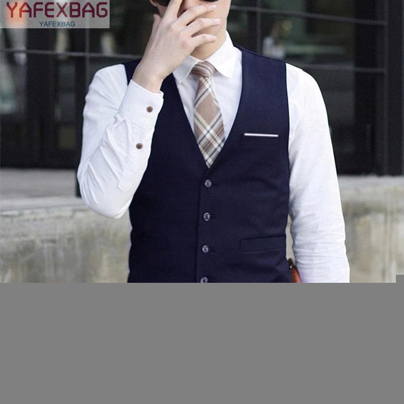 Waistcoat Coat Suit Tuxedo Casual Blazer Vest Slim Wedding Cotton Blends Mens