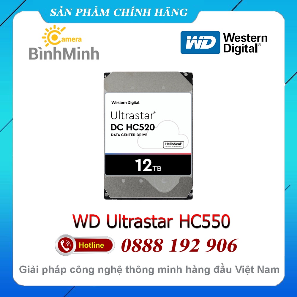 Ổ Cứng HDD 16TB 18TB WD Ultrastar HC550 512MB 7200RPM 3.5inch SATA 6Gbps WUH721816ALE6L4 WUH721818AL