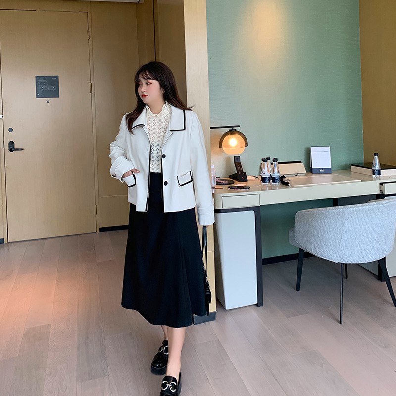 Bigsize Áo khoác viền đen AKBS009 beostyle cho người béo mập 55-100kg - Mặc đi tiệc,đi chơi hoặc dạo phố | BigBuy360 - bigbuy360.vn