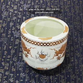 LƯ HƯƠNG BÁT NHANG THỜ CÚNG PHI 16 VÀNG KIM GỐM SỨ BÁT TRÀNG