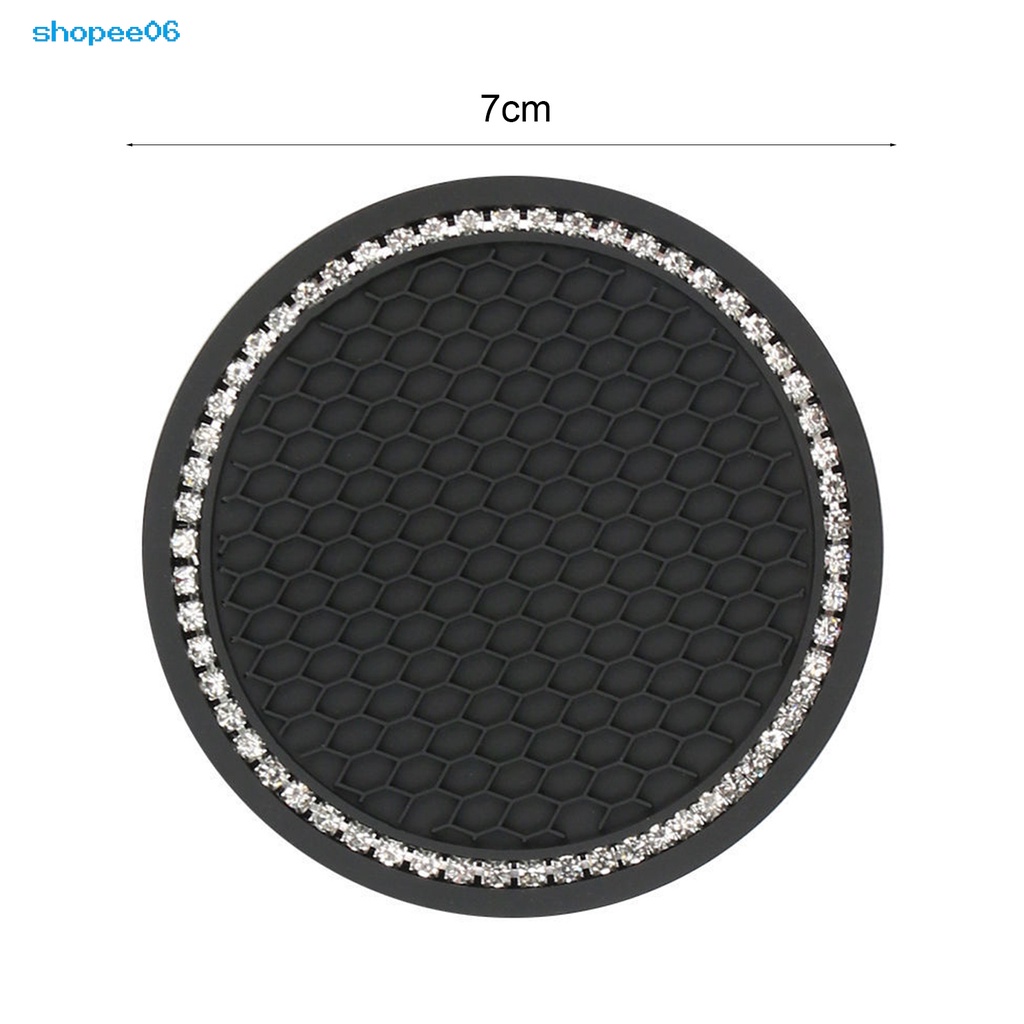 Tấm lót cốc nước đính đá chịu nhiệt an toàn cho xe hơi