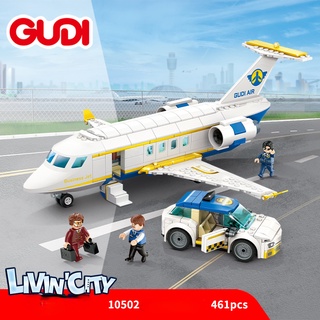   CÓ SẴN  lắp ráp  mô hình city Gudi 10502  International Airport máy bay chở khách hạng thương gia 