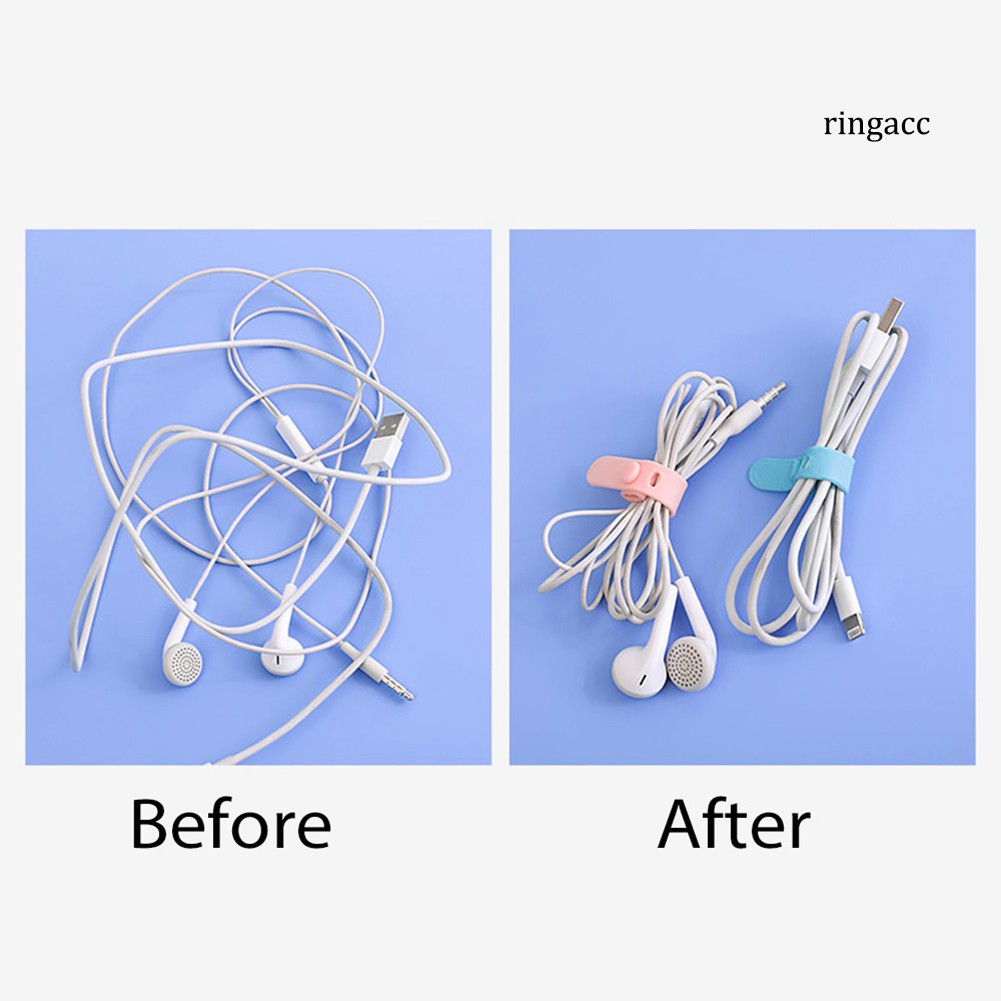 Set 4 Phụ Kiện Giữ Dây Cáp Gọn Gàng Tiện Lợi Bằng Silicon