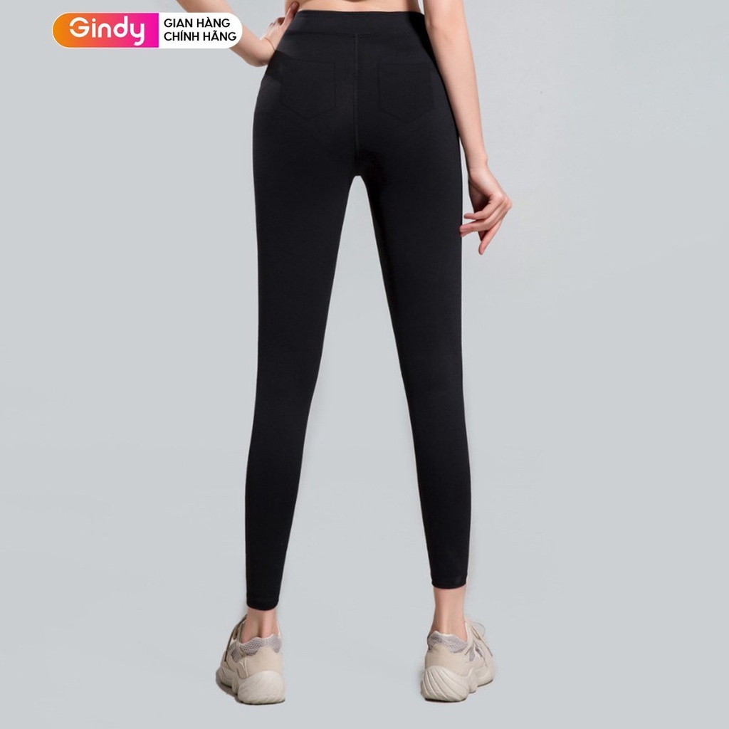 Quần legging nữ dài dáng ôm ống dáng cạp cao hack dáng GINDY co dãn 4 chiều Q005