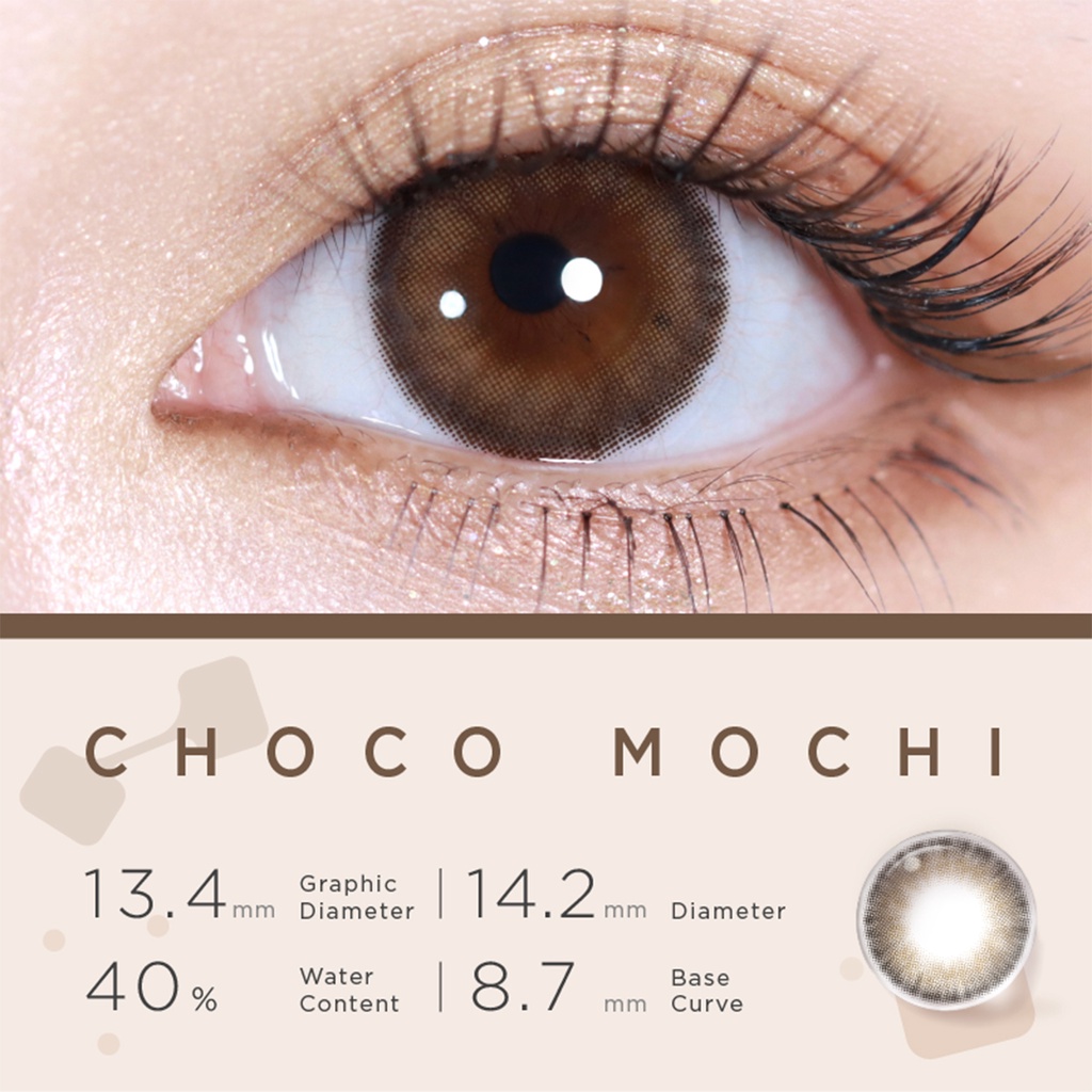 Kính áp tròng Moody CHOCO MOCHI bộ sưu tập Bubble Tea 14.2mm có màu sử dụng nửa năm