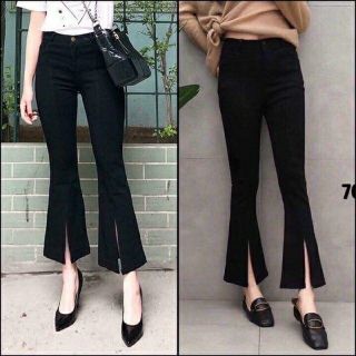 quần ống loe xẻ trước m2026