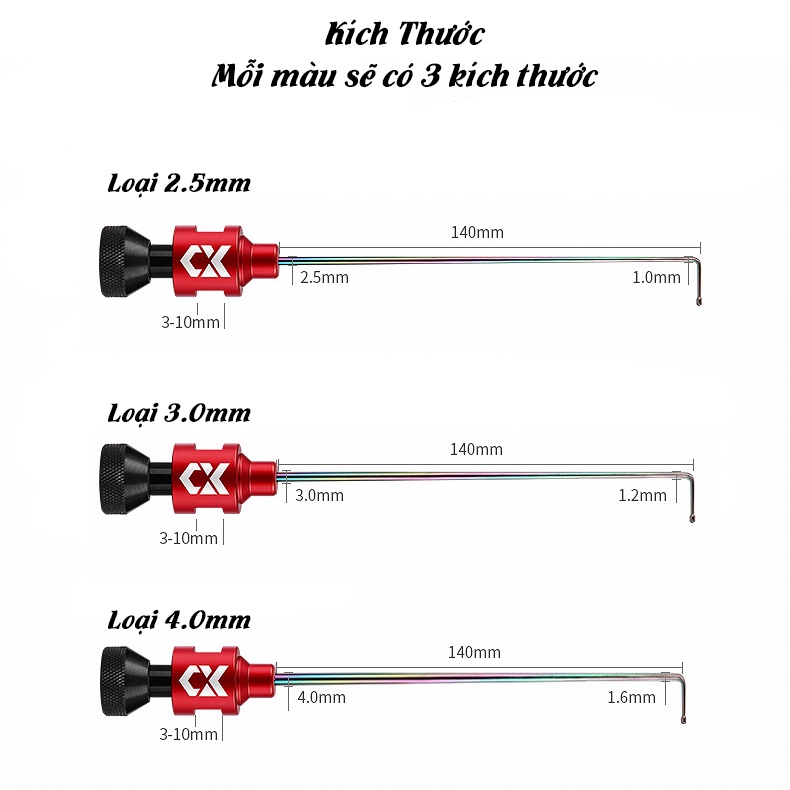 Thanh Gạt Cá Gắn Rọng Câu Đài CHUXIAN - Gạt lưỡi Chất Liệu TiTan - Chuyên Câu Giải Tốc Độ - AA80
